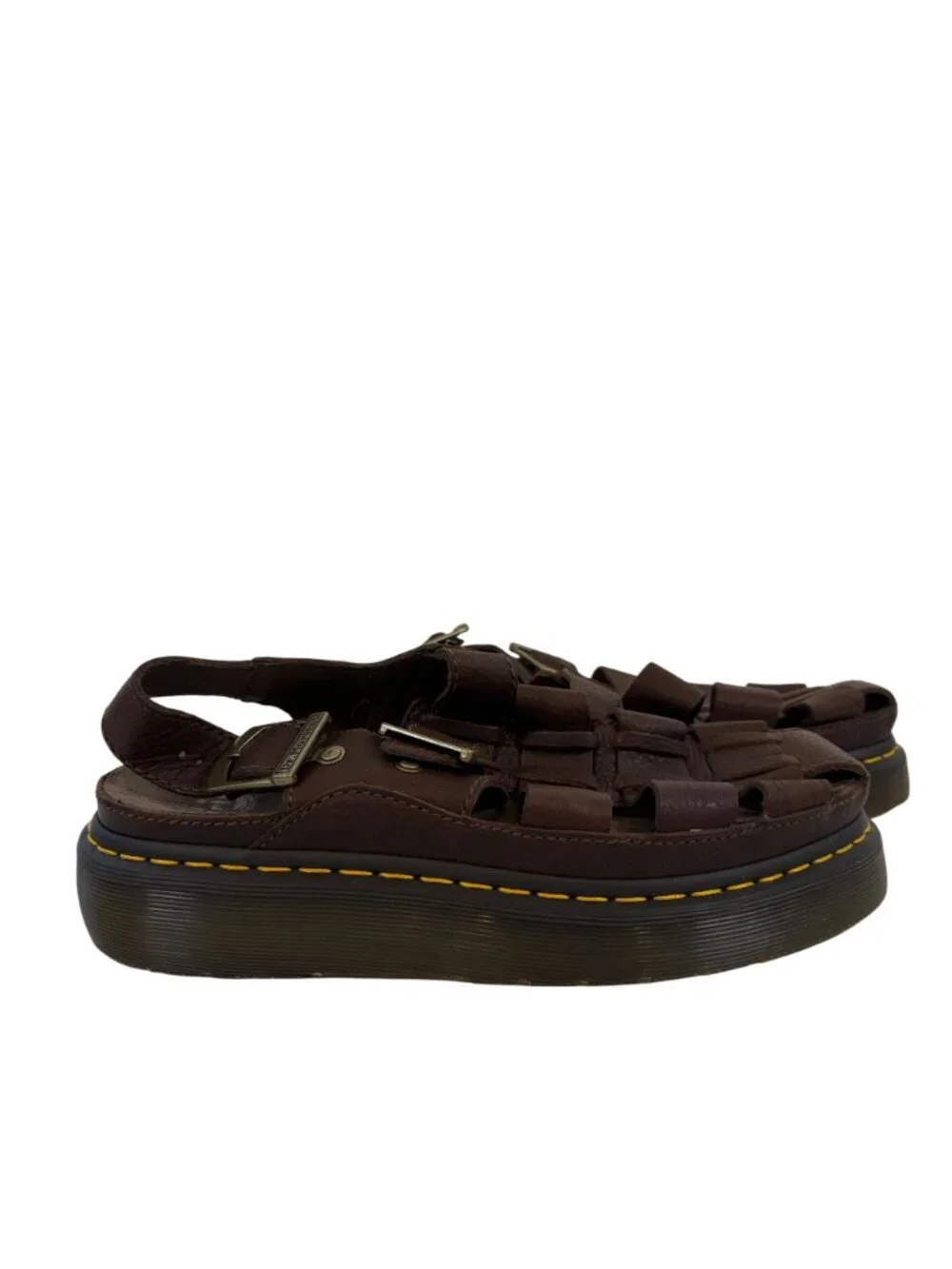 Dr Martens Grizzly Fisherman Sandals Mens Size 10 Dark Brown Leather